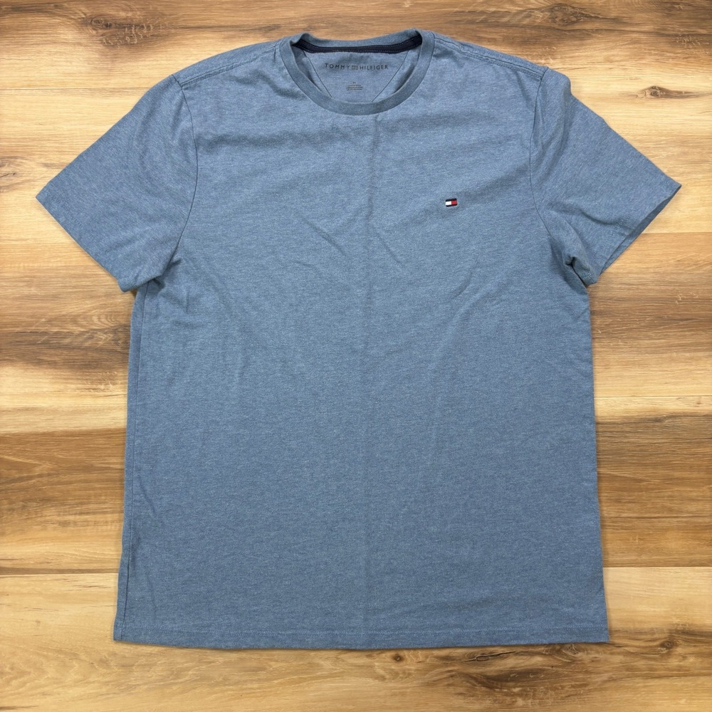 Tommy Hilfiger T-Shirt Mens M Minimalist Cotton Blend Classic Blue Tee